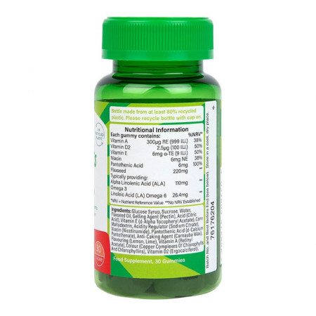 H&amp;B Multivitamine și Omega 3 - 30 jeleuri lamaie si lime contine