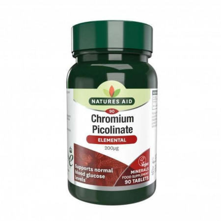 NaturesAid Crom Picolinat 200µg 90 comprimate