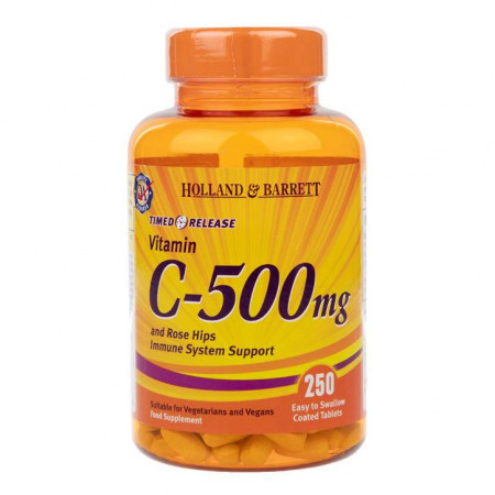 Vitamina C 500 mg cu eliberare prelungită, 250 tablete