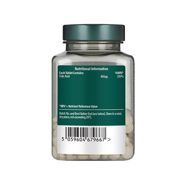 H&amp;B Acid folic (vitamina B9) 400 mcg 180 tablete - Img 2
