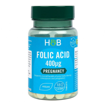 H&B Acid folic (vitamina B9) 400 mcg 180 tablete