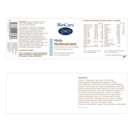 Multinutrient pentru Bărbați Formulă specializată de înaltă potență 60 capsule, BioCare - Img 2