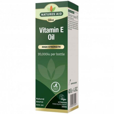 NaturesAid 100% Natural Vitamin E Uleioasa 20,000iu 50ml