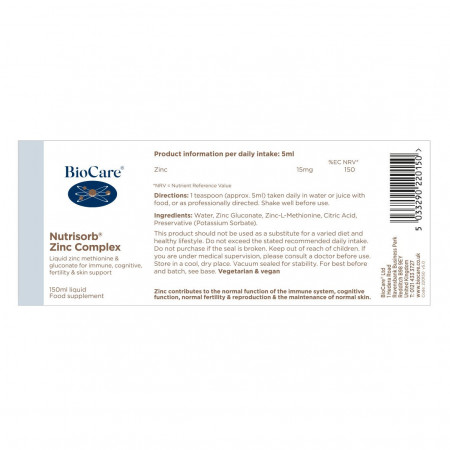 Nutrisorb® Zinc Complex BioCare ingrediente