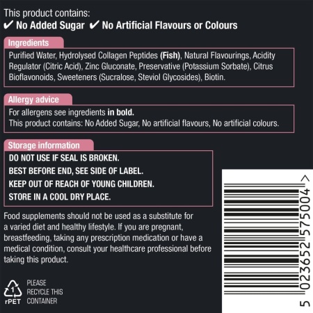 Colagen Marin Lichid 5000mg Capsuni si Lime 500ml, Natures Aid - Img 3