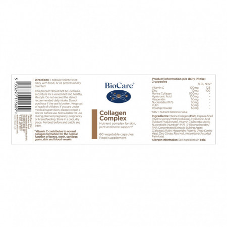 Collagen Complex 60 Vcaps, BioCare - Img 2