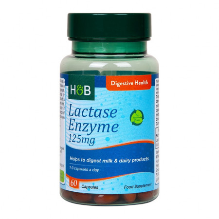 H&B Lactaza Super Enzyme 125mg 60 capsule