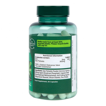 H&amp;B Saw palmetto (Fructe de Palmier Pitic) cu Zinc 60 capsule - Img 6