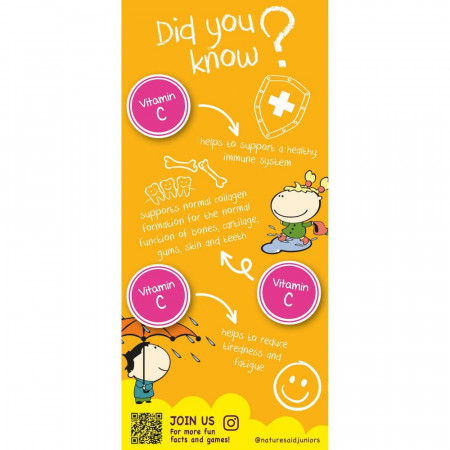 Mini Drops Vitamina C Pulbere pentru Copii 90g, Natures Aid - Img 3