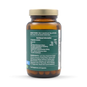 Coama Leului Lion’s Mane 20.000 mg + Zinc Bisglicinat + Vitamina B12, 60 capsule Holland & Barrett - Img 2
