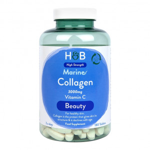 H&B Colagen Marin (Marine Collagen) 1000mg cu vitamina C 180 comprimate