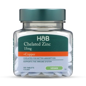 H&B Zinc cu Cupru (Chelated Zinc with Copper) 120 comprimate