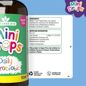 Mini Drops Picături Probiotice pentru Bebeluși și Copii, Natures Aid 50ml - Img 2