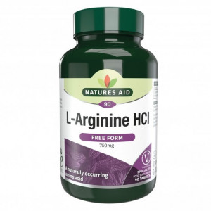 NaturesAid L-Arginina HCl 750mg 90 tablete