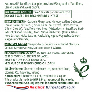 NaturesAid Passiflora Complex 60 comprimate - Img 3
