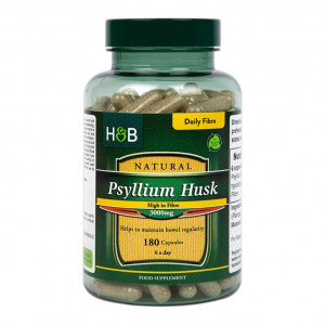 H&B Fibre din tarate de Psyllium 500mg 180 capsule