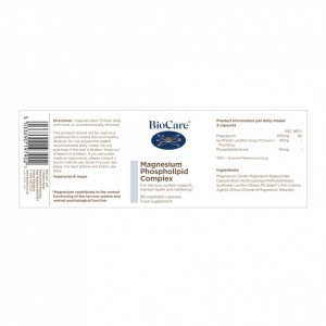 Magnesium Phospholipid Complex 90 Vcaps, BioCare - Img 2