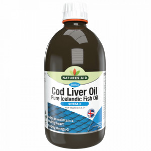 NatuesAid Ulei din Ficat de Cod (Cod Liver Oil) Lichid 500ml
