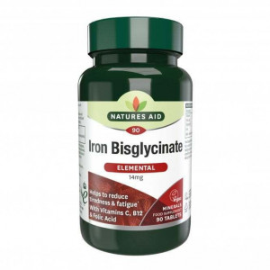 NaturesAid Fier Bisglicinat 14мг 90 tablete