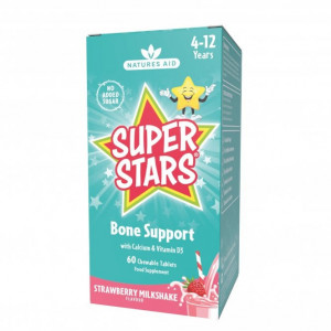Suport Osos pentru Copii / Super Stars Bone Support 60tab masticabile, Natures Aid