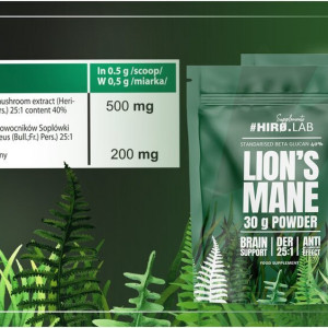 Coama Leului Lions Mane pulbere 30g, Hiro Labs - Img 2