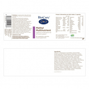 Methyl Multinutrient 60 V caps, BioCare - Img 2