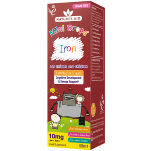 NaturesAid Fier Picaturi pentru copii (Mini Drops Iron) 50ml