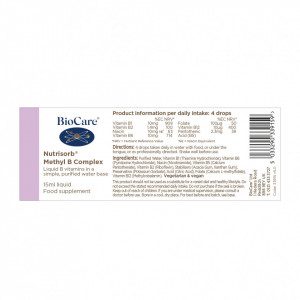 Nutrisorb® Methyl B-Complex Lichid 15ml, BioCare - Img 3