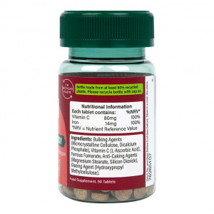 Fier cu Vitamina C 90 tablete ingrediente