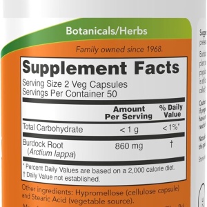NOW Burdock Root 430mg 100 caps - Img 2