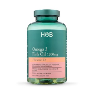 H&B Omega-3 Ulei de Peste cu Vitamina D3 120 capsule