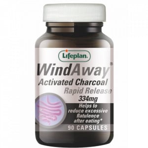 LifePlan WindAway Activated Charcoal (Cărbune Medicinal Active) 334mg 90 capsule