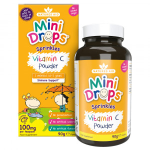 Mini Drops Vitamina C Pulbere pentru Copii 90g, Natures Aid