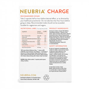 Charge Complex pentru Energie 60 capsule, Neubria ingrediente