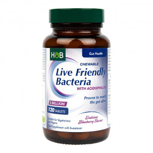 H&B Probiotice Acidophilus Blueberry (3 mld) 120 tablete masticabile