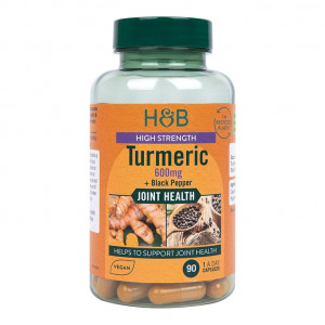 H&B Turmeric (curcuma bio) 600 mg cu piper negru 90 capsule