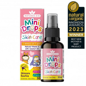 Mini Drops Skin Care (Vitamina E) picaturi pentru bebelusi 30ml, Natures Aid award