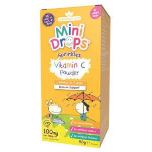 Mini Drops Vitamina C Pulbere pentru Copii 90g, Natures Aid - Img 2