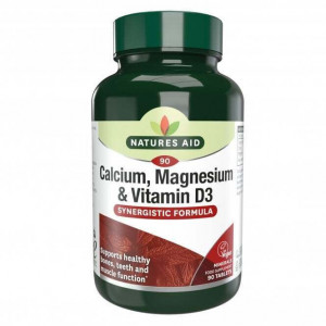 NaturesAid Calciu, Magneziu si Vitamina D3 90 comprimate