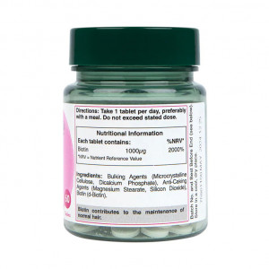 Biotina (Vitamina B7) 1000 ug 60 tablete ingrediente