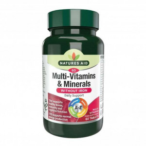 NaturesAid Multi-Vitamine & Minerale Fara Fier 60 tablete