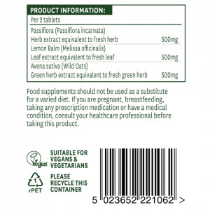 NaturesAid Passiflora Complex 60 comprimate - Img 2