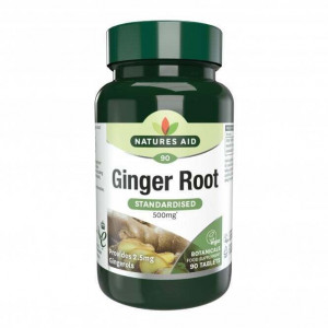 NaturesAid Radacina de Ghimbir (Ginger Root) 500mg 90 comprimate