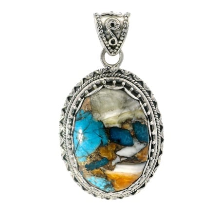Pandantiv Argint Realizat Manual Turquoise Oyster Ganeessa