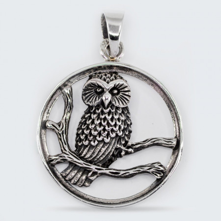 Pandantiv argint unisex Owl
