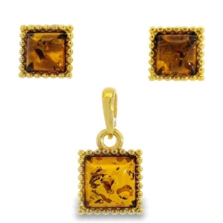Set Argint suflat in Aur 585 Chihlimbar Anu