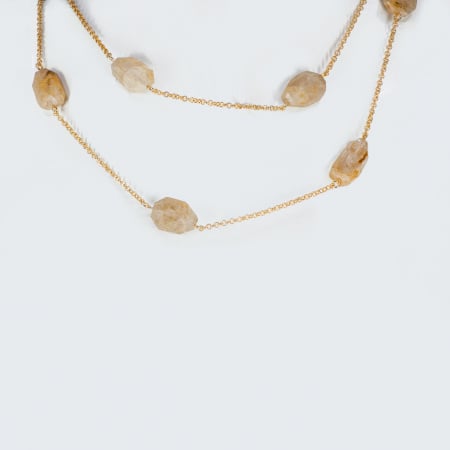 Colier Argint suflat Aur 585 Quartz Rutilat Kendarika