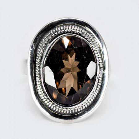 Inel Argint Quartz Smokey Devinder