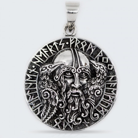Pandantiv argint unisex Odin Ravens