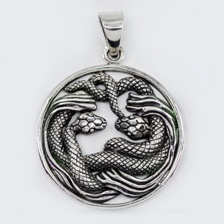 Pandantiv argint unisex Snake Fighters